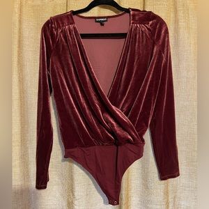Mauve velvet body suit